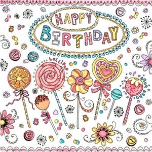 Daisy - Lunch servetten - Happy birthday