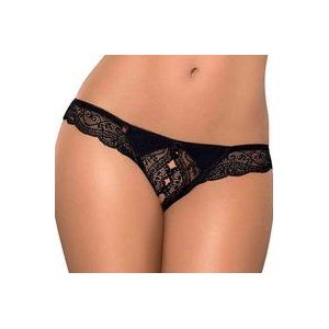 Obsessive Miamor - open string met steentjes (zwart) - L/XL