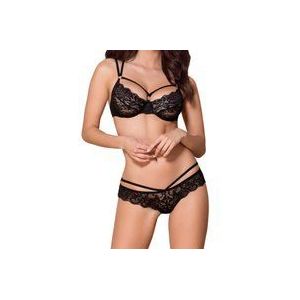 Obsessive 2-Delige Kanten BH Set – Erotische Lingerieset – Maat L/XL  – Zwart