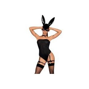 Obsessive Bunny kostuum- Erotische Rollenspel Kleding - Maat L/XL - Zwart