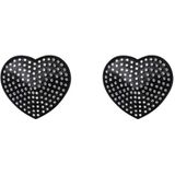 Obsessive Hartvormige Tepelstickers - Erotisch Lichaamssieraad - One Size - Zwart