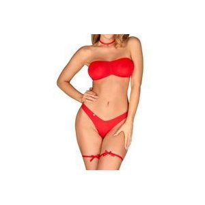 Obsessive Kissmas - lingerie set (rood) - L/XL