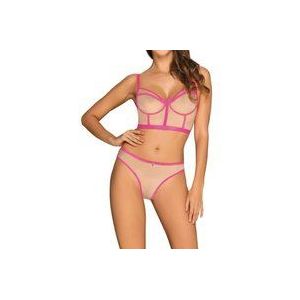 Bralette plus Slip "Nudelia" mit Statement-Streifen