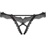 Obsessive Bravelle - Erotische String met Open Kruis - Zwart - L/XL