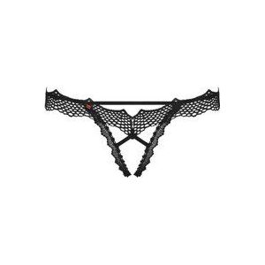 Obsessive Bravelle - Erotische String met Open Kruis - Zwart - L/XL