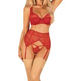 Obsessive - Lonesia Garter Belt Red L/XL