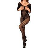 Netz-Catsuit ouvert mit Korsett-Optik