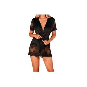 Obsessive - Maderris Peignoir Robe - M/L - Zwart