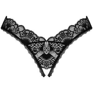 Obsessive String Donna Dream Ouvert String mit offenem Schritt - schwarz (1-St) aus transparenter Spitze