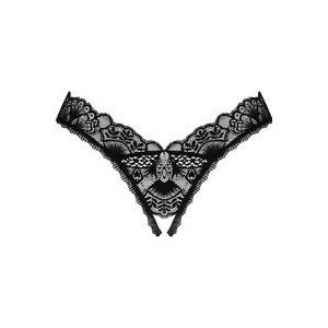 Obsessive Donna Dream - Opengewerkte kanten string (zwart) - M/L