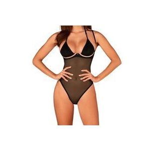 Obsessive Body Selinne Body transparent mit Bügeln - schwarz (1-tlg) transparent