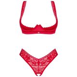OBSESSIVE SETS | Obsessive - Lacelove Cupless Two Pieces Set Red M/l