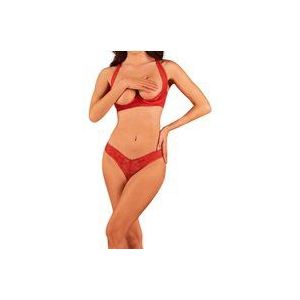 OBSESSIVE SETS | Obsessive - Lacelove Cupless Two Pieces Set Red M/l