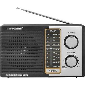 Tiross Radio-ontvanger TS-458 (AM, FM), Radio, Zilver, Zwart