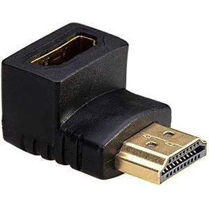 Akyga Adapter (AK-AD-01) 90 graden gebogen voor het aansluiten van een HDMI-stekker op een high-speed HDMI-aansluiting met Ethernet versie 1.4 zwart