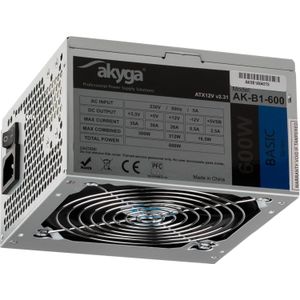 Akyga AK-B1-600 power supply unit 600 W 20+4 pin ATX ATX Grijs