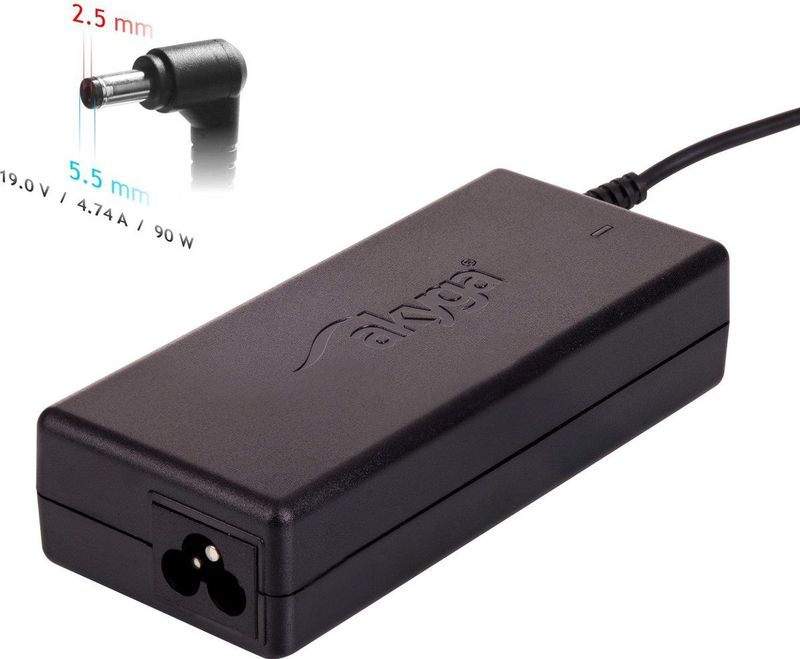 Akyga - AK-ND-10 - Notebook Voeding - Zwart - 19 V - 90 W