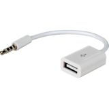 Akyga AK-AD-24 kabel adapter Mini Jack 3.5 naar USB-aansluiting wit