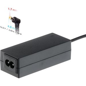 Akyga AK-ND-49 Voeding & Spanningsconverter Binnen (36 W), Voeding voor notebooks, Zwart