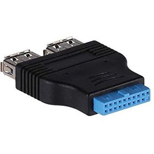 AKYGA AK-CA-58 2X USB 3.0 A female/USB 19 pin female adapter moederbord