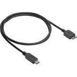Akyga USB-kabel USB-micro-B 3.0 stekker, USB-C stekker 1.00 m Zwart AK-USB-44