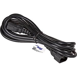 Akyga AK-PC-07C Stroomkabel voor pc, monitor, printer, projector, gameconsole, 3-polig, IEC C13/IEC C14-verlenging, 3 m, zwart, 100% koper, 3 x 1 mm², HQ