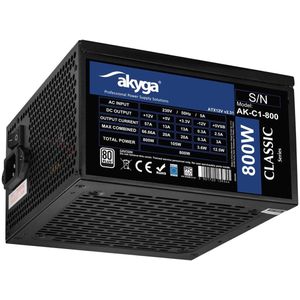 Akyga - AK-C1-800 - ATX Voeding - 800 Watt - 80 PLUS Silver - Modulaire Kabelbeheer