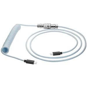 AKYGA AK-USB-49 USB type C naar type C kabel 3,0 m hemelsblauw spiraalkabel voor mechanisch toetsenbord met afneembare pilotenaansluiting voor gaming-toetsenbord