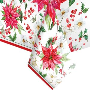 Daisy kerst tafellaken/tafelkleed - 120 x 180 cm - papier - kerststerren - rechthoekig