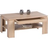 HARRISON Salontafel met lade, Sonoma eiken-look, ruime salontafel met rek voor je woonkamer, 100 x 44 x 60 cm (b x h x d)