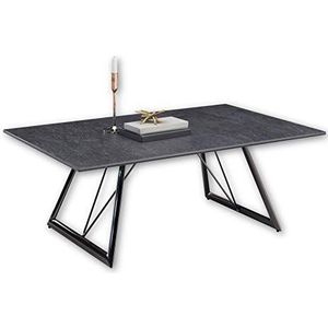 EVINA salontafel met keramisch oppervlak en metalen frame, zwart - hoogwaardige salontafel voor uw woonkamer - 110 x 40 x 70 cm (B x H x D)