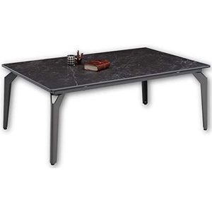 BIBI salontafel met keramisch oppervlak en metalen frame, antraciet - hoogwaardige salontafel voor uw woonkamer - 110 x 41 x 70 cm (B x H x D)