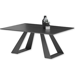 Stella Trading Luke industriële salontafel, antraciet-moderne woonkamertafel met keramische plaat en metalen frame, keramiek, 110 x 45 x 70 cm