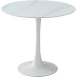 Stolkom Esstisch »Josh Esszimmertisch rund Keramik, marmoriert, BxH 90x75 cm«, Keramikoberfläche marmoriert, Wahlweise in weiß, grau oder schwarz