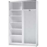 Schlafkontor Schwebetürenschrank Heimo/Fast Schrank Kleiderschrank Garderobe OTTO´s CHOICE geringe Tiefe, ausziehbarer Kleiderstange, Garderobenschrank, 6 Böden