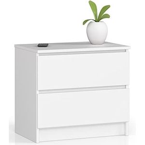 Nachtkast - Wit - CLP Collectie - 2 Laden - 60 x 55 x 40 cm