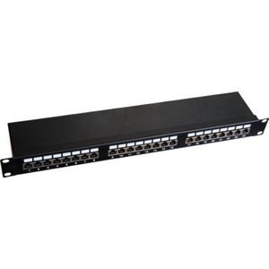 Alantec Patchpaneel STP Cat.6 19 colių 1U 24xRJ45 LSA, Server accessoires, Zwart