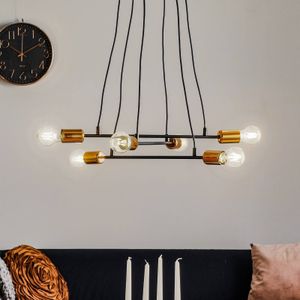 Hanglamp Bravo 6 EMIBIG LIGHTING, dimbaar, zwart, Woon-/ Eetkamer, metaal, Modern, hanglamp