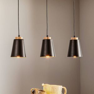 EMIBIG LIGHTING Hanglamp Bolero 3, 3-lamps, zwart