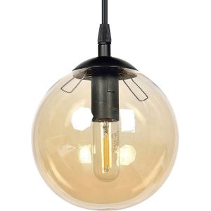 EMIBIG LIGHTING Glassy hanglamp, zwart, amber, glas, Ø 14 cm, E14