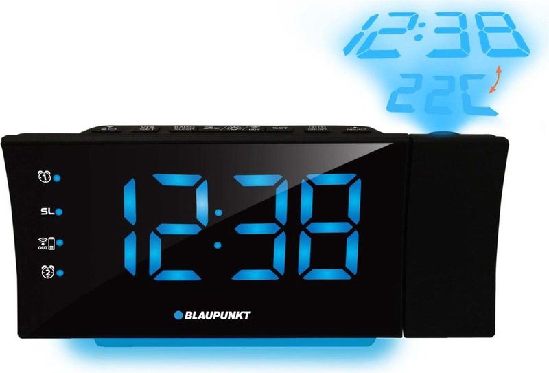 Blaupunkt - Wekkerradio met USB-oplading en Projector