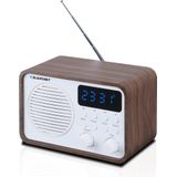 Blaupunkt Draagbare radio met Bluetooth en USB PP7BT, kleur: bruin hout/wit