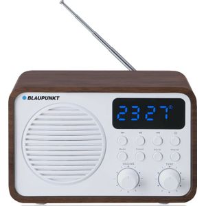 Blaupunkt Draagbare radio met Bluetooth en USB PP7BT, kleur: bruin hout/wit