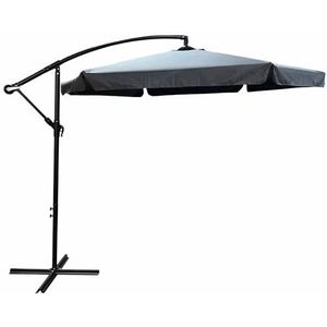 Tuinparasol CYNIA / Zweefparasol Met Voet / Verstelbare Hoogte / UV-bescherming, Waterdicht / Donkergrijs / 300 x 300 x 245 cm