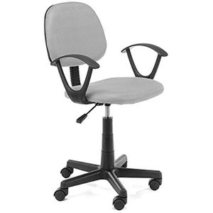 AKORD FD-3 Bureaustoel voor kinderen, bureaustoelen met armleuning, bureaustoel, draaibaar, in hoogte verstelbaar, maximale belasting: 100 kg, grijs