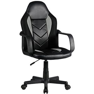 AKORD F4G FG-19 Gamingstoel, ergonomische bureaustoel, computerstoel, bureaustoel met armleuningen, draaibaar, in hoogte verstelbaar, draaglast van 130 kg, grijs