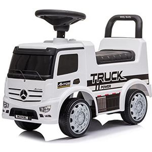 Milly Mally Voertuig Mercedes Antos glijbaan voor kinderen van 1 tot 3 jaar, auto met interactief stuur, wit