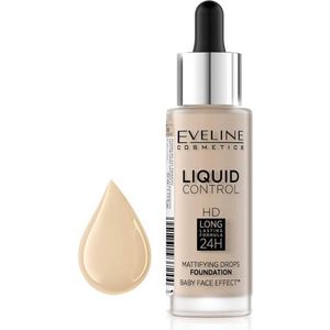 Eveline Cosmetics Liquid Control Vloeibare Foundation met Pippet Tint 010 Light Beige 32 ml