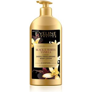 Eveline Cosmetics Luxury Expert Diepe hydraterende bodymelk, 350 ml - intensieve hydratatie met zwarte & witte vanille, koninklijke orchidee en kaviaar - voor een zachte, stralende huid