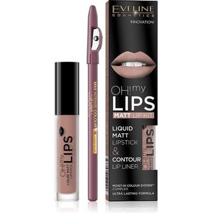Eveline Cosmetics OH! My Lips Liquid Matt Lipstick & Lip Liner - Mooie Rose